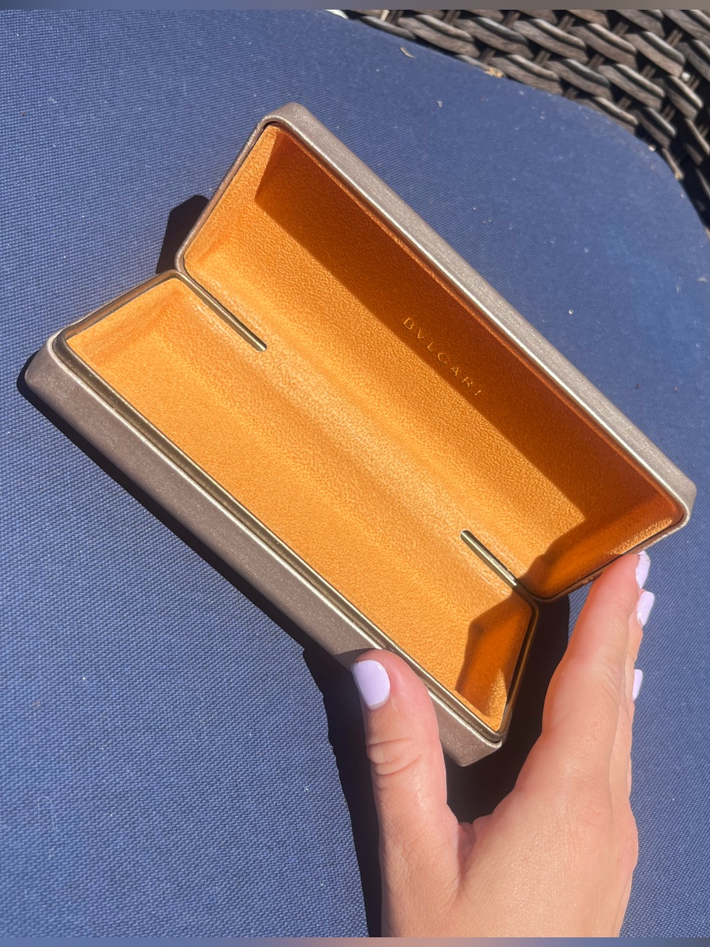 BVLGARI - NWOT Metallic Eyewear Case in Champagne Tone